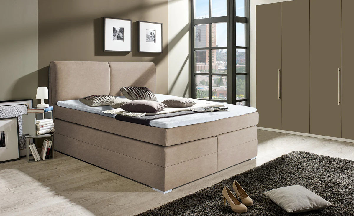 Pat Tapitat Charlotte, cu lada de depozitare, Gri, Prestigehome.ro, Prestige, #Color_bej-enjoy