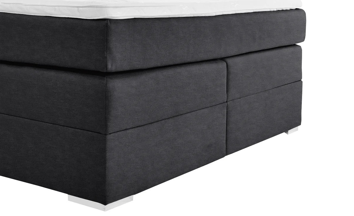 Pat Tapitat Charlotte, cu lada de depozitare, Gri, Prestigehome.ro, Prestige, #Color_gri-inchis-enjoy