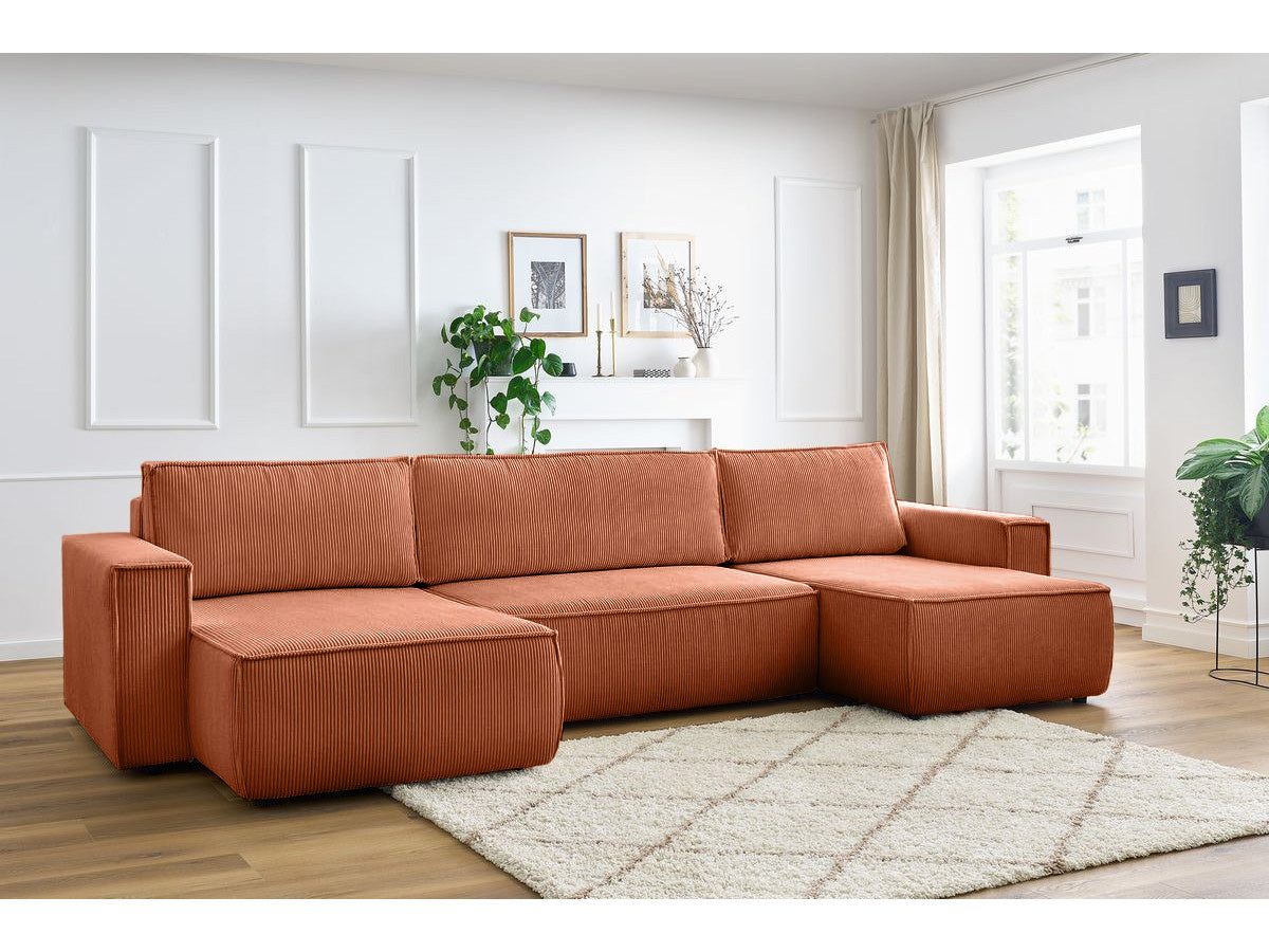 Colțar in formă de U Extensibil CLOUD, cu ladă de depozitare, 384x148x88cm - Prestigehome.ro - Coltar - Prestige - #color_Maro-Zoom