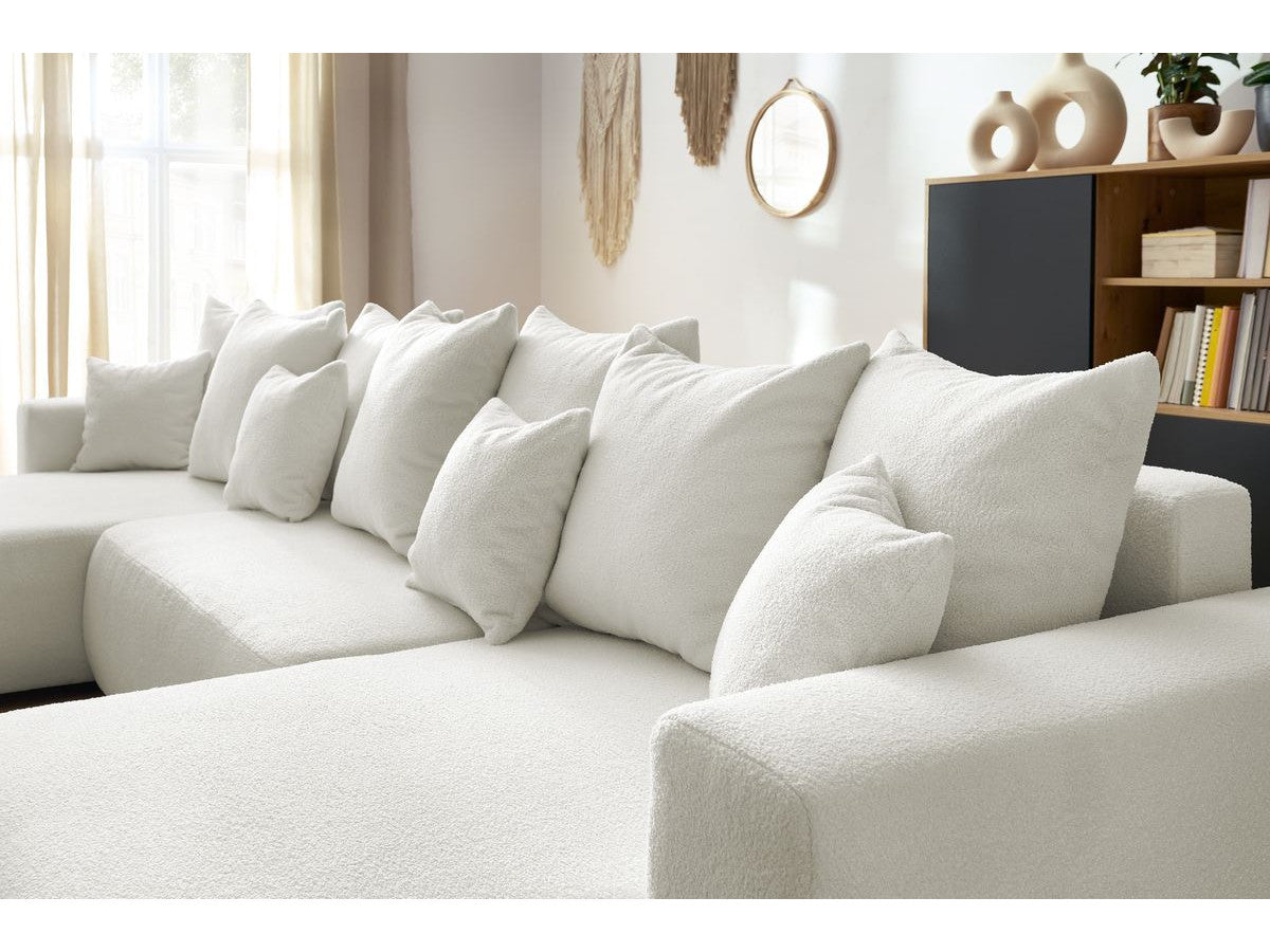 Colțar Panoramic Extensibil LIVIGNO, cu ladă de depozitare, 386x153x95 cm - Prestigehome.ro - Canapea - Prestige #color_Alb-Anthology