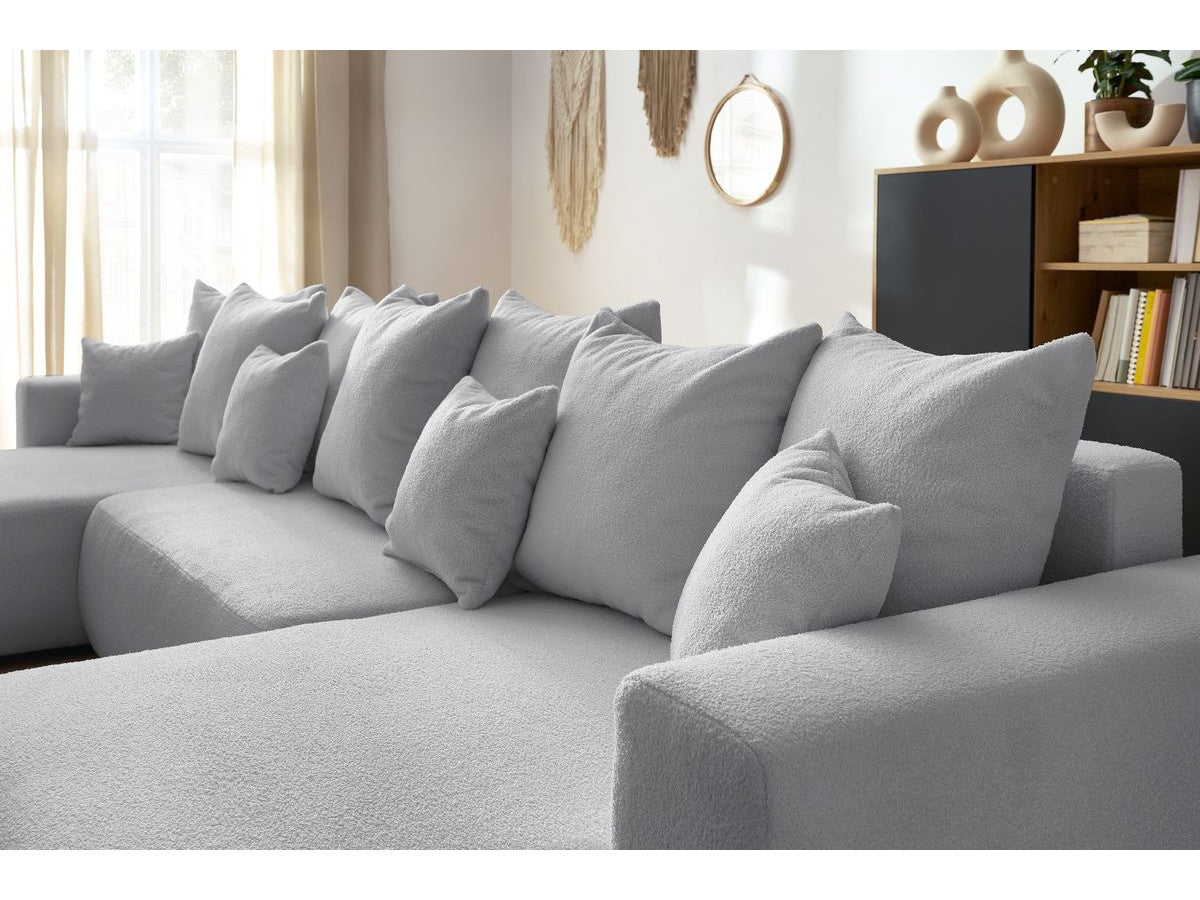 Colțar Panoramic Extensibil LIVIGNO, cu ladă de depozitare, 386x153x95 cm - Prestigehome.ro - Canapea - Prestige #color_Gri-Deschis-Anthology