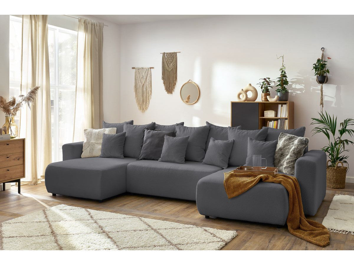 Colțar Panoramic Extensibil LIVIGNO, cu ladă de depozitare, 386x153x95 cm - Prestigehome.ro - Canapea - Prestige #color_Gri-Inchis-Anthology