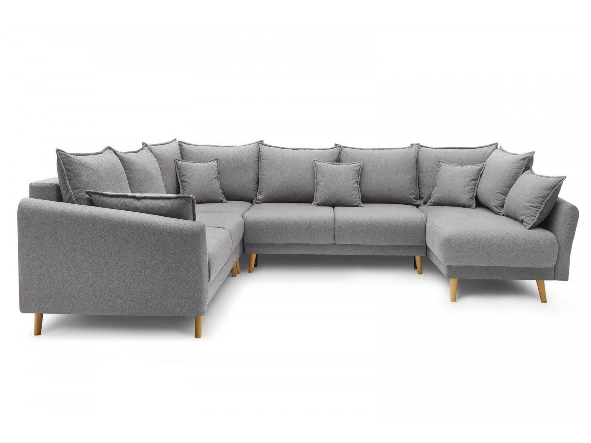 Colțar Panoramic Extensibil JULIET, cu ladă de depozitare, variante stânga/dreapta, 316x246x95 cm - Prestigehome.ro - Canapea - Prestige #color_Gri-Deschis-Como