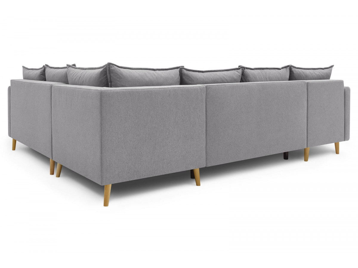 Colțar Panoramic Extensibil JULIET, cu ladă de depozitare, variante stânga/dreapta, 316x246x95 cm - Prestigehome.ro - Canapea - Prestige #color_Gri-Deschis-Como