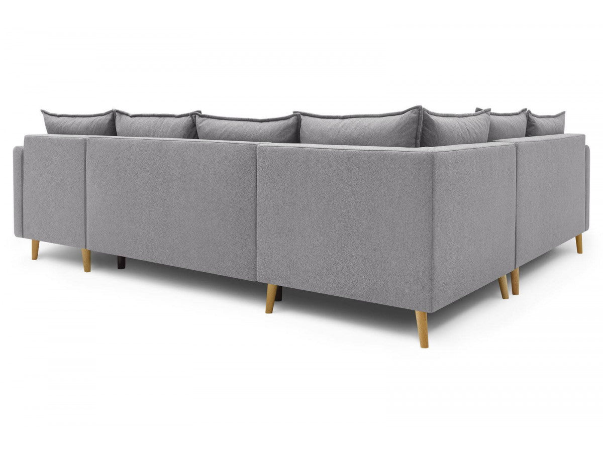 Colțar Panoramic Extensibil JULIET, cu ladă de depozitare, variante stânga/dreapta, 316x246x95 cm - Prestigehome.ro - Canapea - Prestige #color_Gri-Deschis-Como