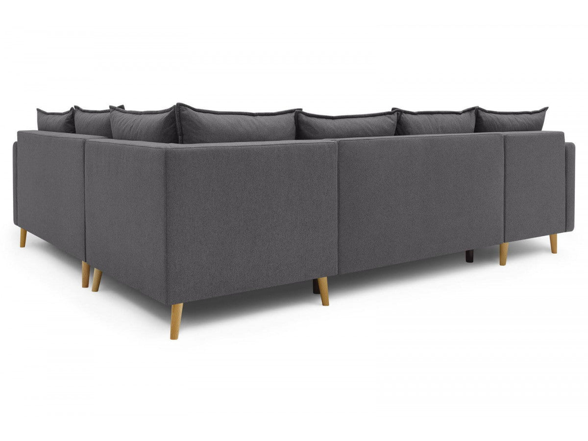 Colțar Panoramic Extensibil JULIET, cu ladă de depozitare, variante stânga/dreapta, 316x246x95 cm - Prestigehome.ro - Canapea - Prestige #color_Gri-Inchis-Como