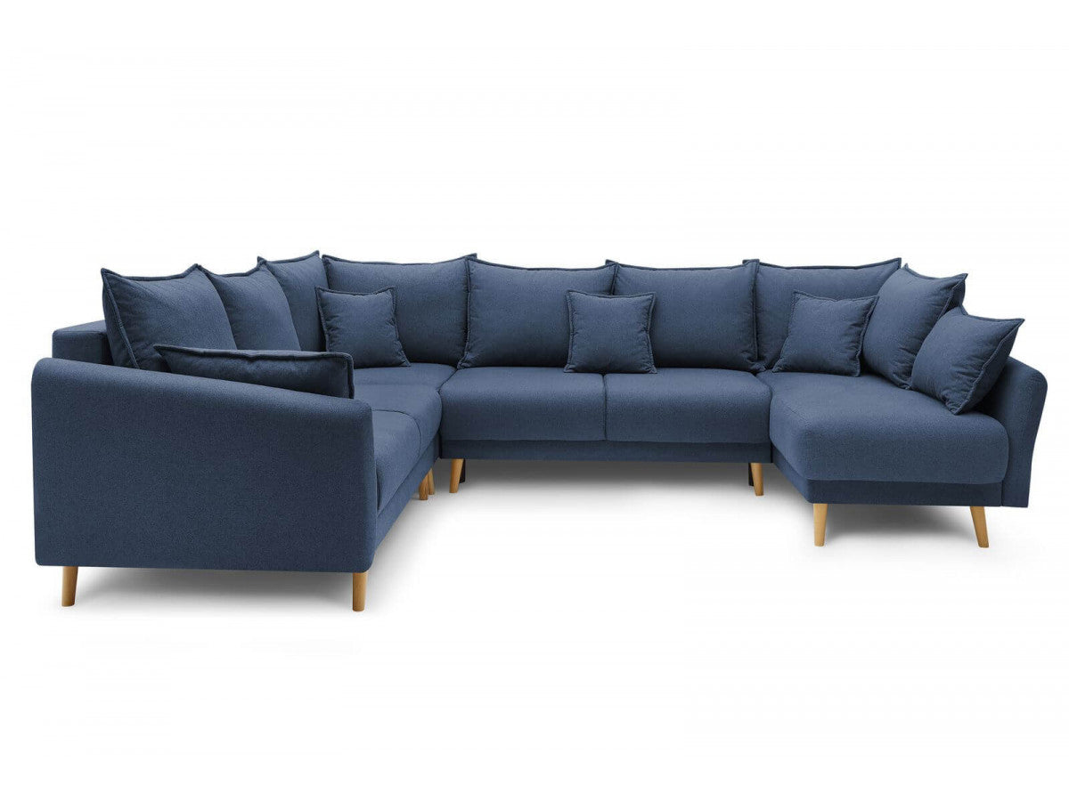 Colțar Panoramic Extensibil JULIET, cu ladă de depozitare, variante stânga/dreapta, 316x246x95 cm - Prestigehome.ro - Canapea - Prestige #color_Albastru-Inchis-Como