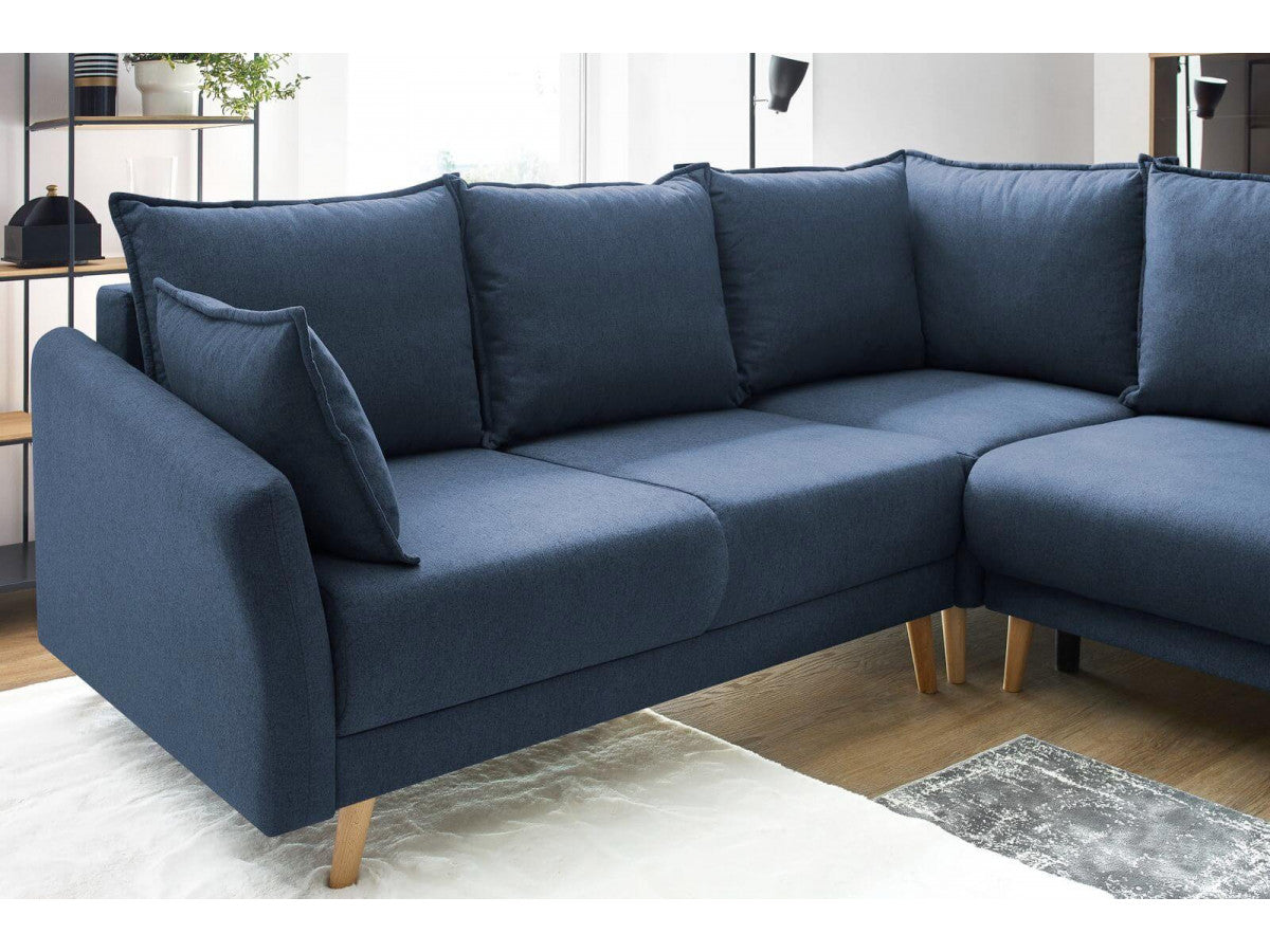 Colțar Panoramic Extensibil JULIET, cu ladă de depozitare, variante stânga/dreapta, 316x246x95 cm - Prestigehome.ro - Canapea - Prestige #color_Albastru-Inchis-Como