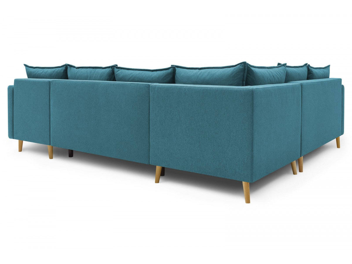 Colțar Panoramic Extensibil JULIET, cu ladă de depozitare, variante stânga/dreapta, 316x246x95 cm - Prestigehome.ro - Canapea - Prestige #color_Turcoaz-Como