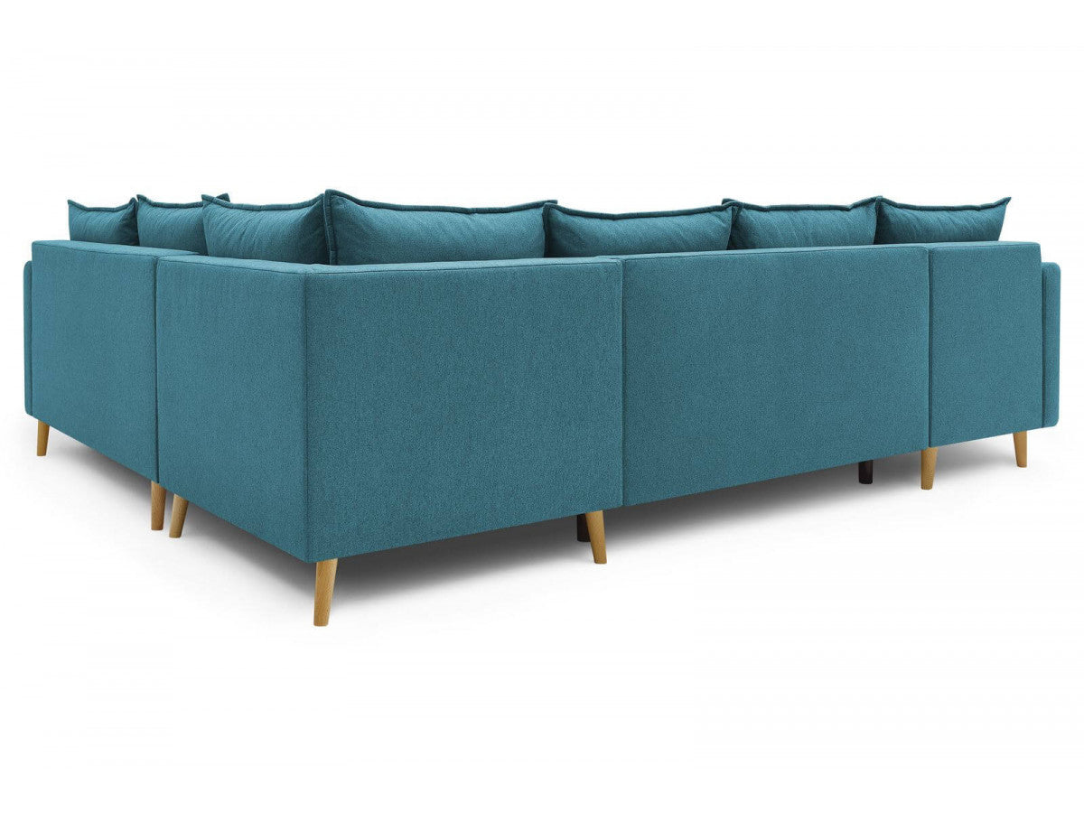 Colțar Panoramic Extensibil JULIET, cu ladă de depozitare, variante stânga/dreapta, 316x246x95 cm - Prestigehome.ro - Canapea - Prestige #color_Turcoaz-Como