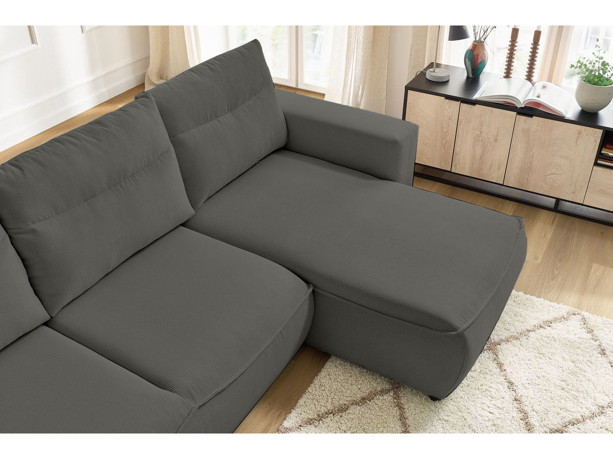 Colțar Extensibil HALSON, cu ladă de depozitare, șezlong interschimbabil, 256x158x90 cm - Prestigehome.ro - Colțar - Prestige #color_Antracit-Fjord