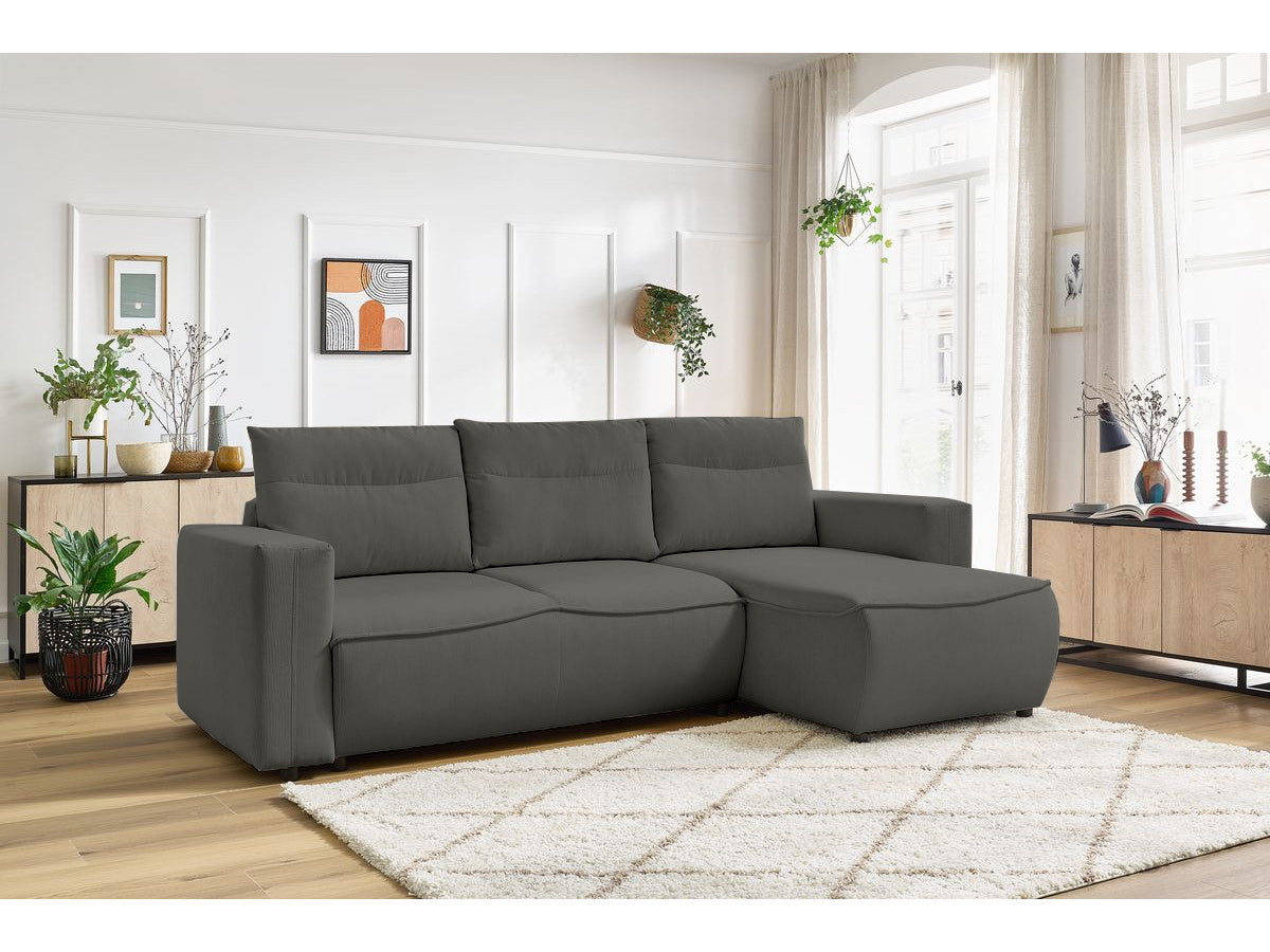 Colțar Extensibil HALSON, cu ladă de depozitare, șezlong interschimbabil, 256x158x90 cm - Prestigehome.ro - Colțar - Prestige #color_Antracit-Fjord