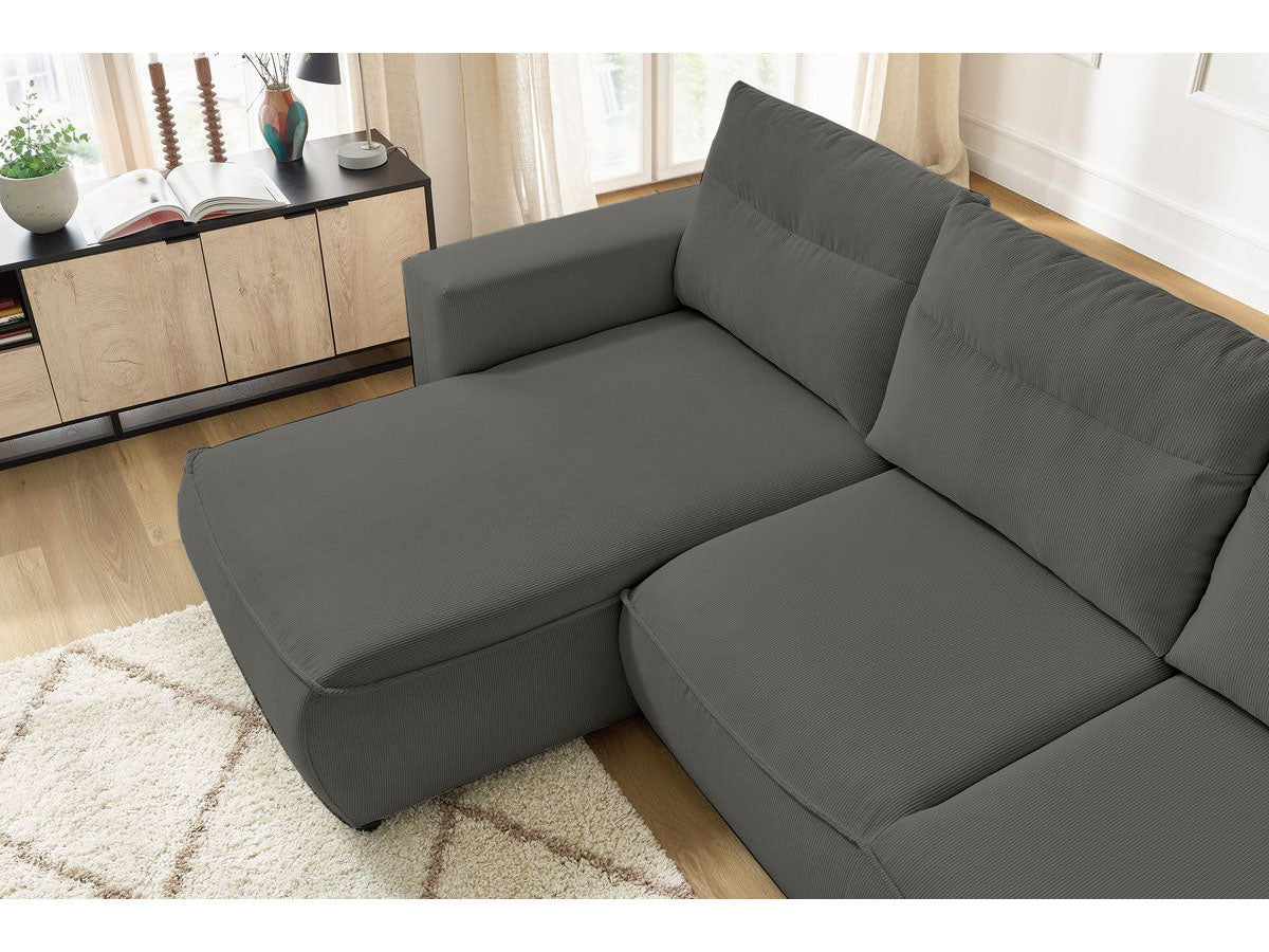 Colțar Extensibil HALSON, cu ladă de depozitare, șezlong interschimbabil, 256x158x90 cm - Prestigehome.ro - Colțar - Prestige #color_Antracit-Fjord