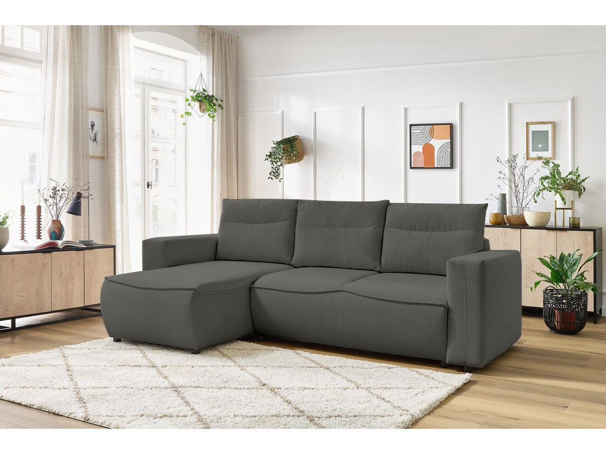 Colțar Extensibil HALSON, cu ladă de depozitare, șezlong interschimbabil, 256x158x90 cm - Prestigehome.ro - Colțar - Prestige #color_Antracit-Fjord