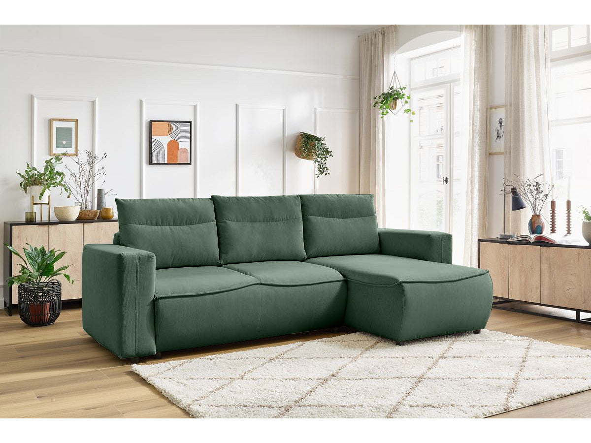 Colțar Extensibil HALSON, cu ladă de depozitare, șezlong interschimbabil, 256x158x90 cm - Prestigehome.ro - Colțar - Prestige #color_Verde-Fjord