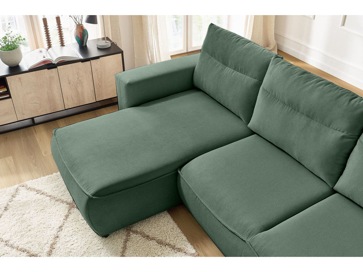 Colțar Extensibil HALSON, cu ladă de depozitare, șezlong interschimbabil, 256x158x90 cm - Prestigehome.ro - Colțar - Prestige #color_Verde-Fjord