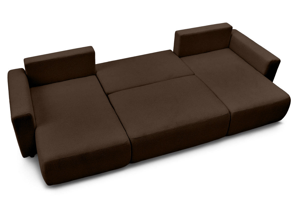 Colțar Panoramic Extensibil LIVIGNO, cu ladă de depozitare, 386x153x95 cm - Prestigehome.ro - Canapea - Prestige #color_Maro-Anthology