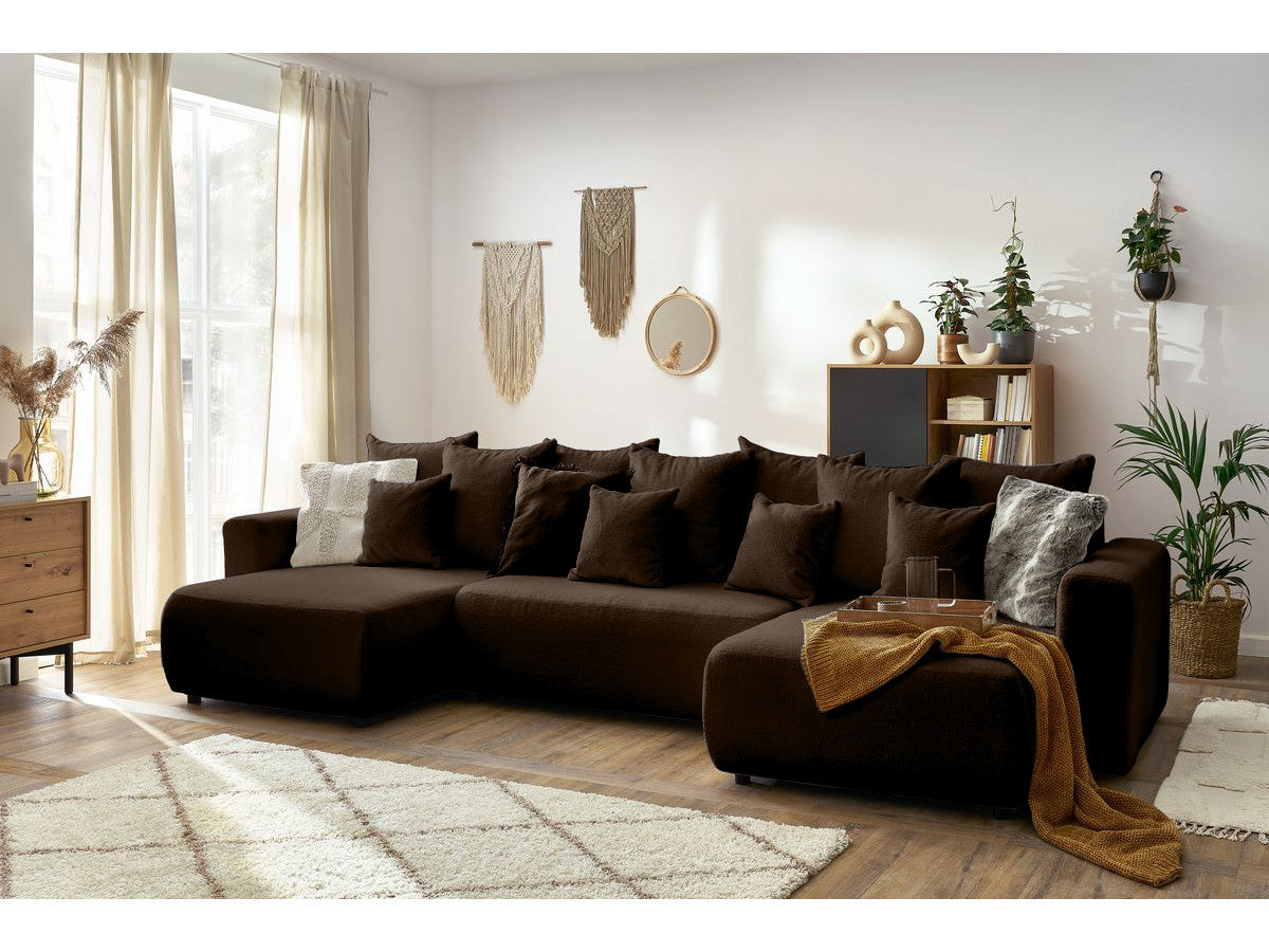 Colțar Panoramic Extensibil LIVIGNO, cu ladă de depozitare, 386x153x95 cm - Prestigehome.ro - Canapea - Prestige #color_Maro-Anthology