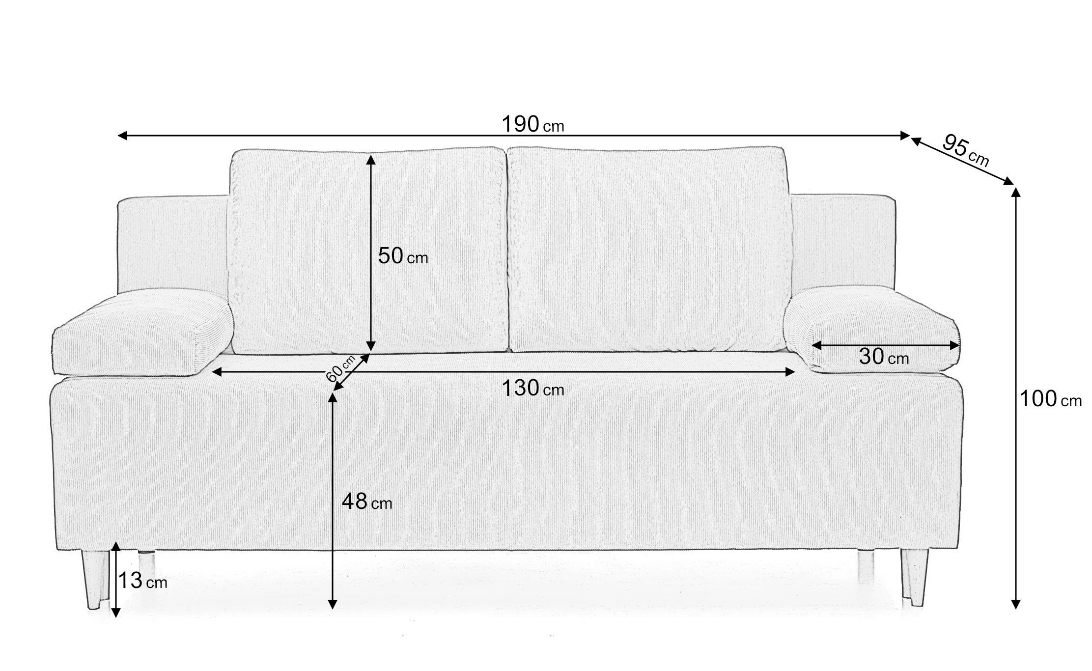 Canapea Extensibila 3 locuri Candy, cu lada de depozitare, 190x95x100cm - Prestigehome.ro - Canapea - Prestige -