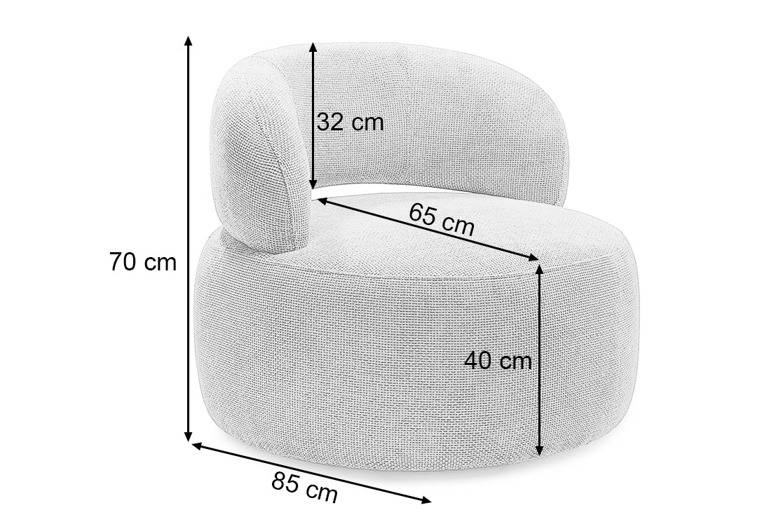 Fotoliu MOON, rotativ, suport lombar, 65x85x75 cm