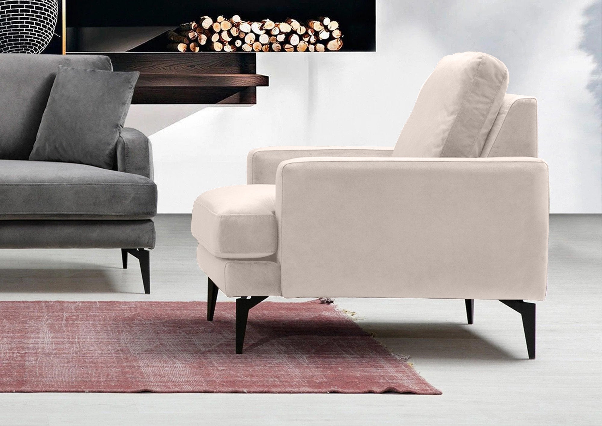 Fotoliu AZURRO, 80x90x85 cm- Prestigehome.ro - Fotoliu- Prestige - #Color_Velutto-Bej