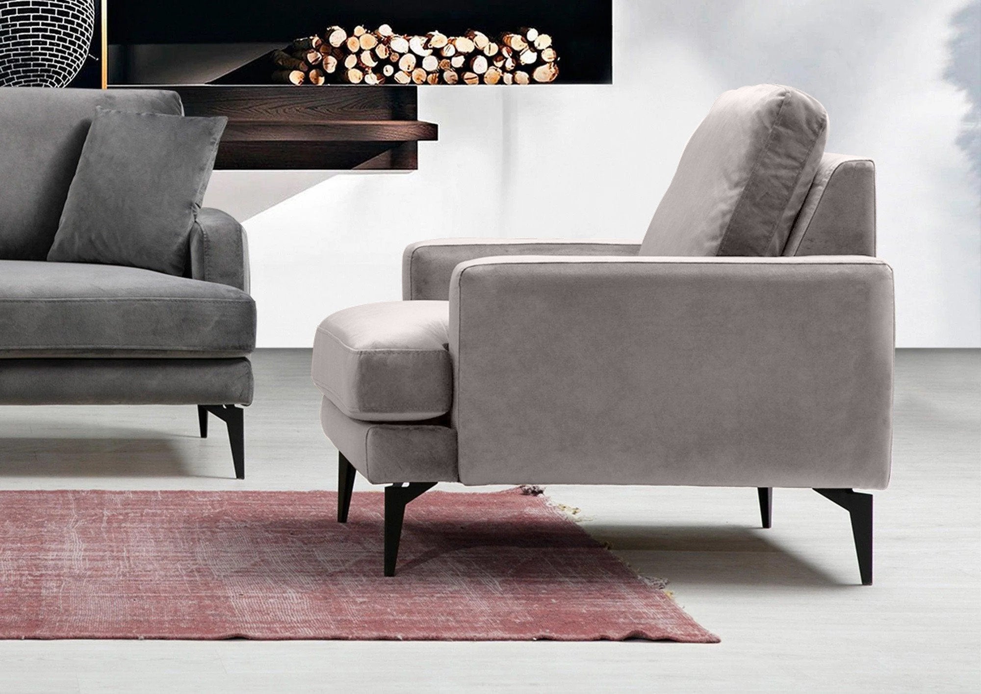 Fotoliu AZURRO, 80x90x85 cm- Prestigehome.ro - Fotoliu- Prestige - #Color_Velutto-Gri