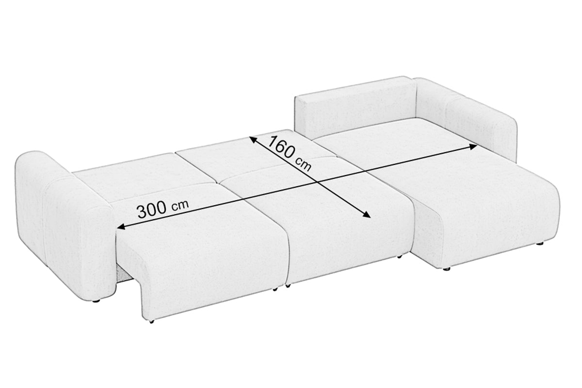 Colțar Extensibil GEORGIA, cu 2 lăzi depozitare, șezlong interschimbabil, 348x190x87 cm