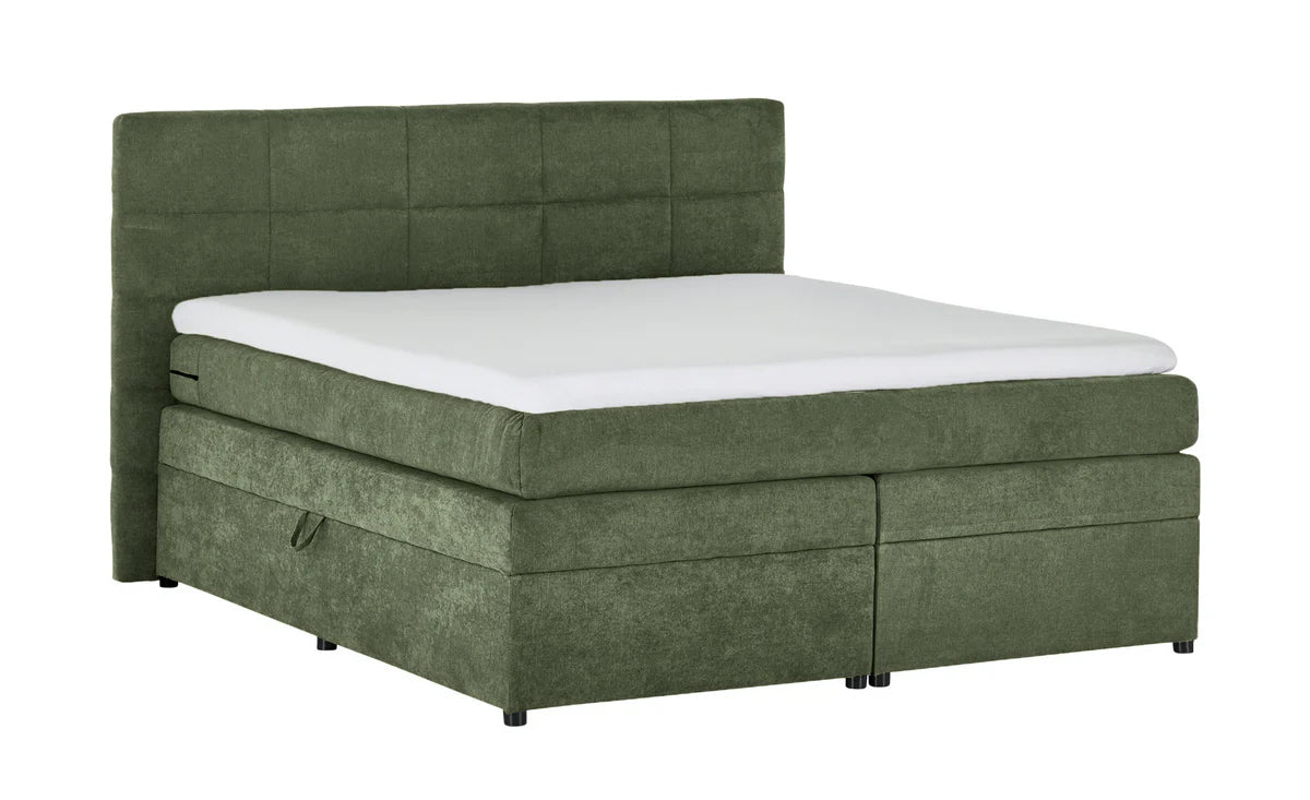 Pat Boxspring Gibson, cu lada de depozitare, Verde, Prestigehome.ro, Prestige, #Color_Verde-Enjoy