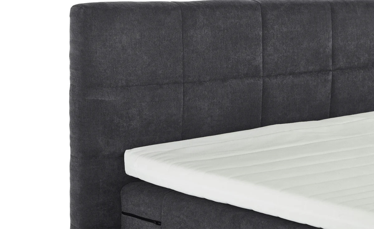 Pat Boxspring Gibson, cu lada de depozitare, Bej, Prestigehome.ro, Prestige, #Color_Gri-Inchis-Enjoy