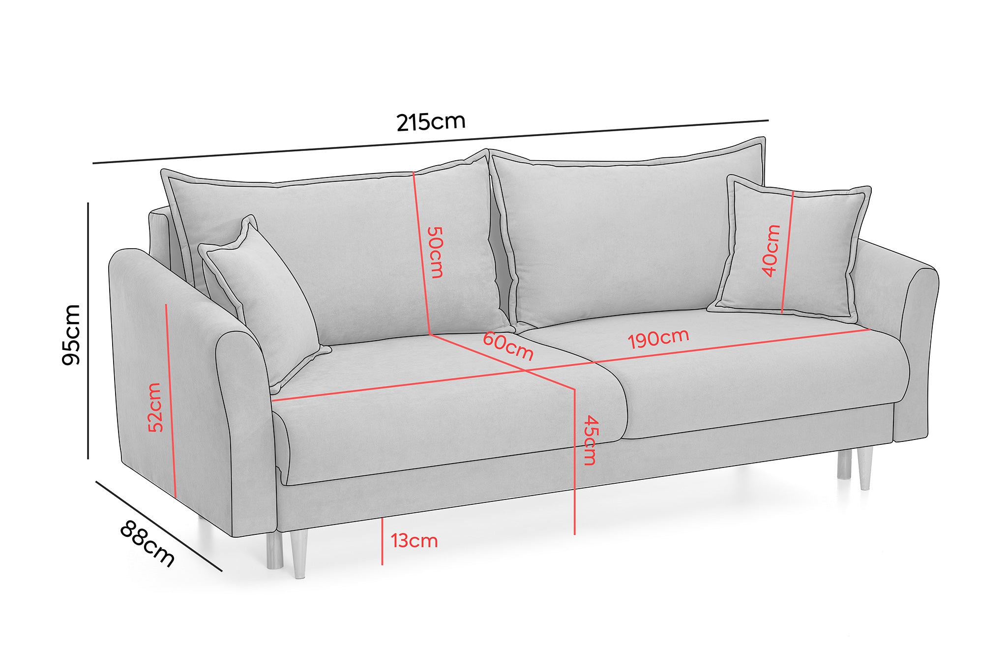 Canapea Extensibilă 3 locuri JULIET, cu ladă de depozitare, 215x88x95 cm-Canapea 3 Locuri-Prestige-Albastru-Inchis-Como-Prestige Home