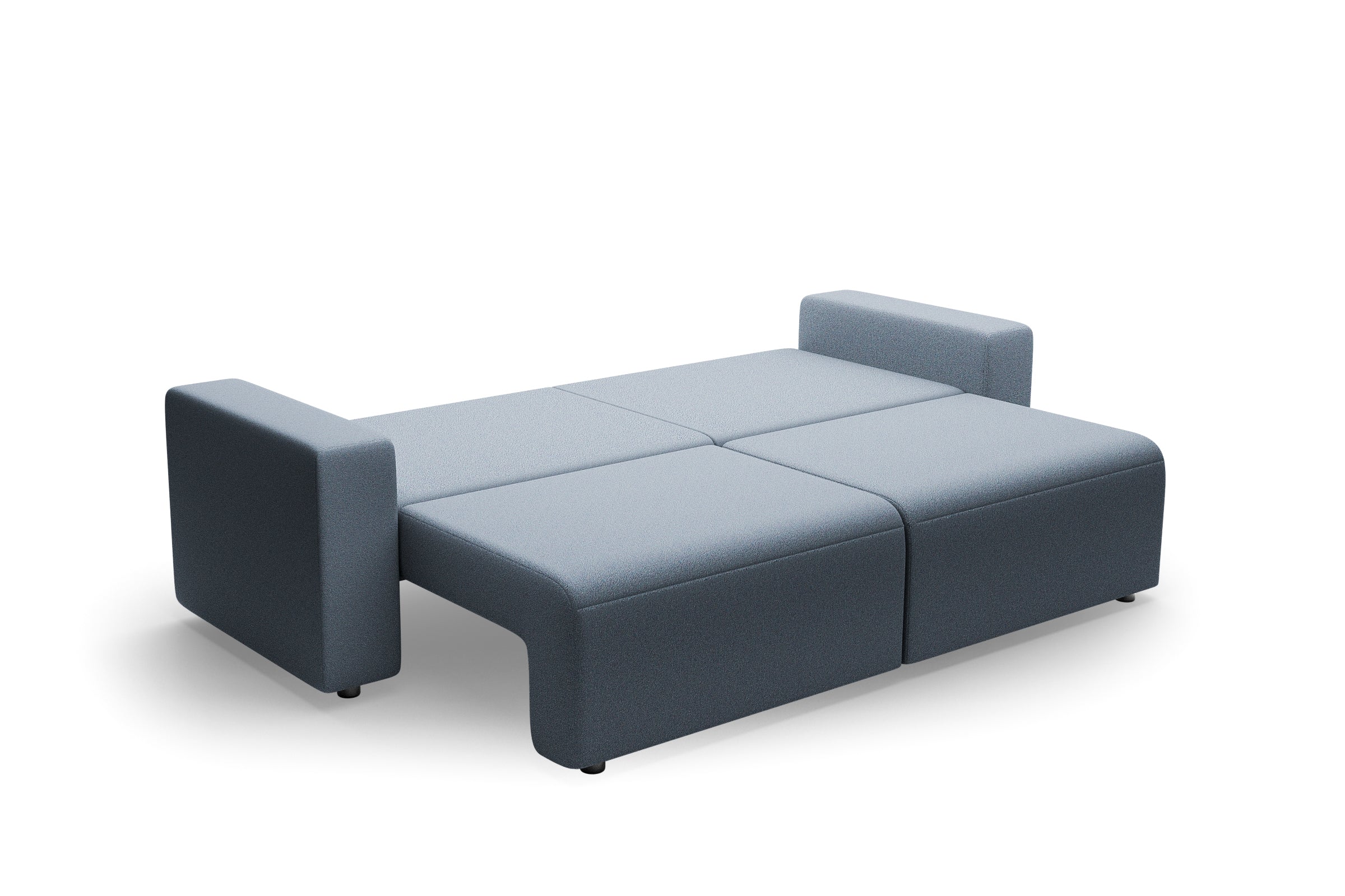 Canapea Extensibilă 3 locuri LIVIGNO, cu ladă de depozitare, 235x93x100 cm, Gri deschis