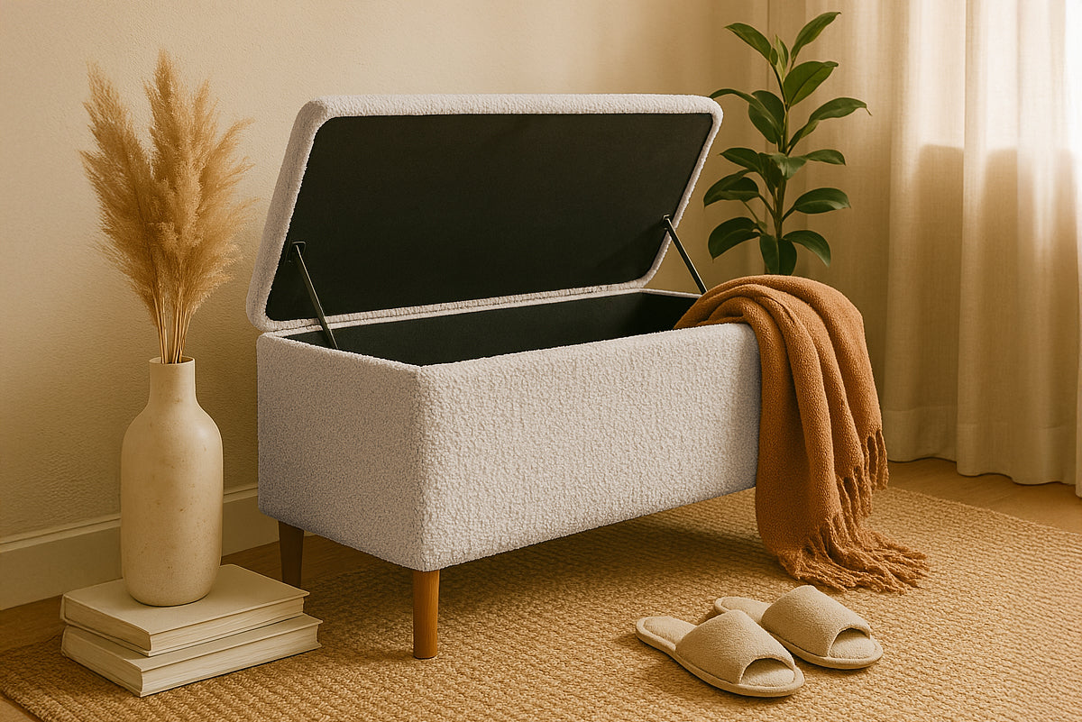 Taburet LIVIGNO, cu ladă depozitare, 100x40x52 cm #color_Bej-Anthology