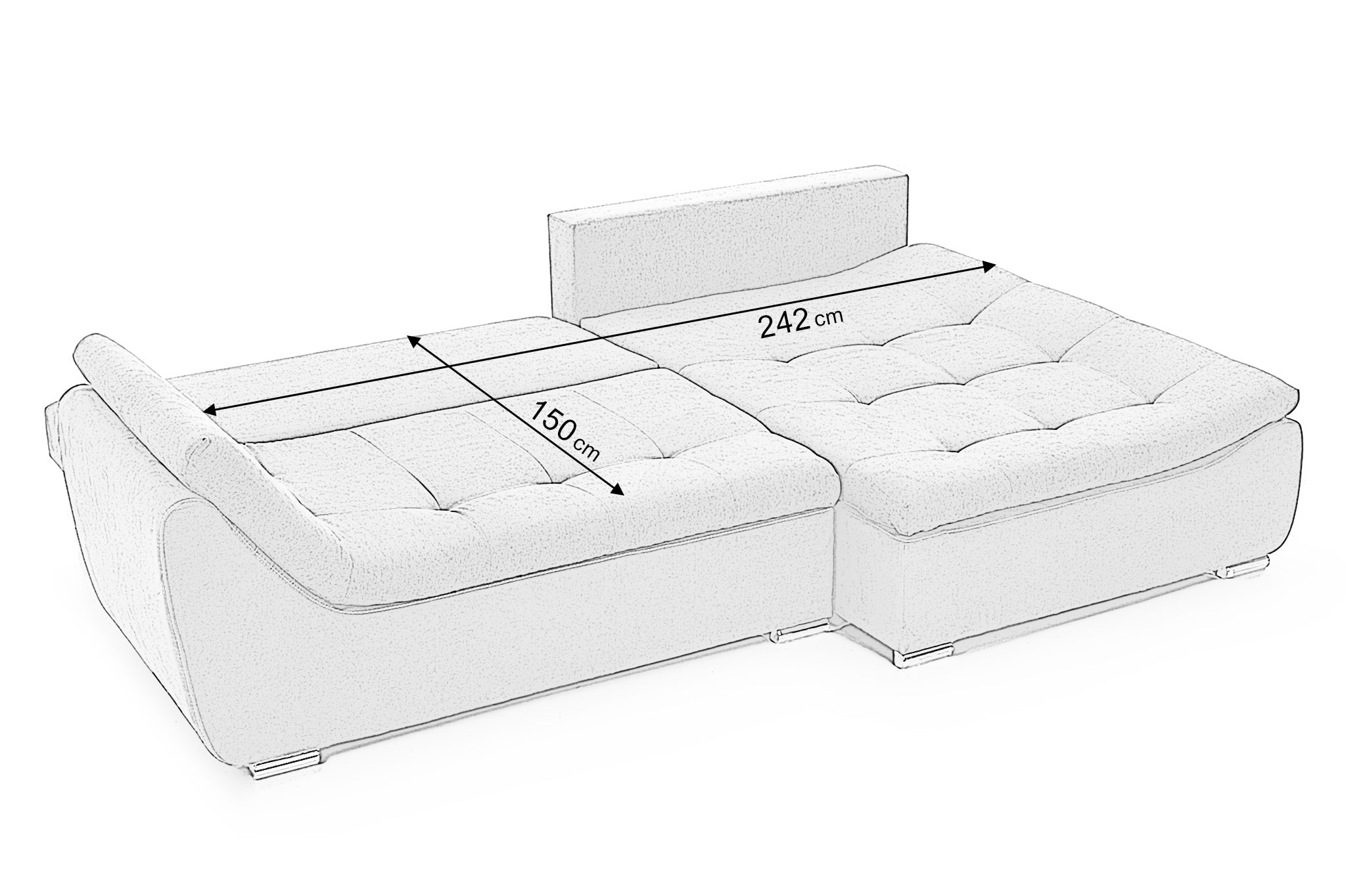 Coltar Extensibil pe dreapta LORENZO, cu lada de depozitare, 285x180x70 cm,- Prestigehome.ro - Coltare - Prestige -