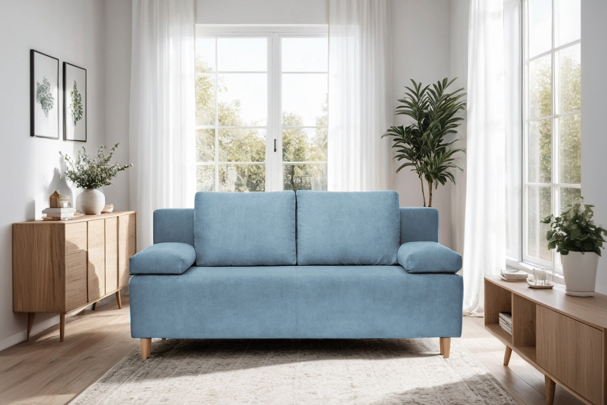 Canapea Extensibila 3 locuri Candy, cu lada de depozitare, 190x95x100cm - Prestigehome.ro - Canapea - Prestige - #color_Albastru-Deschis-Fjord