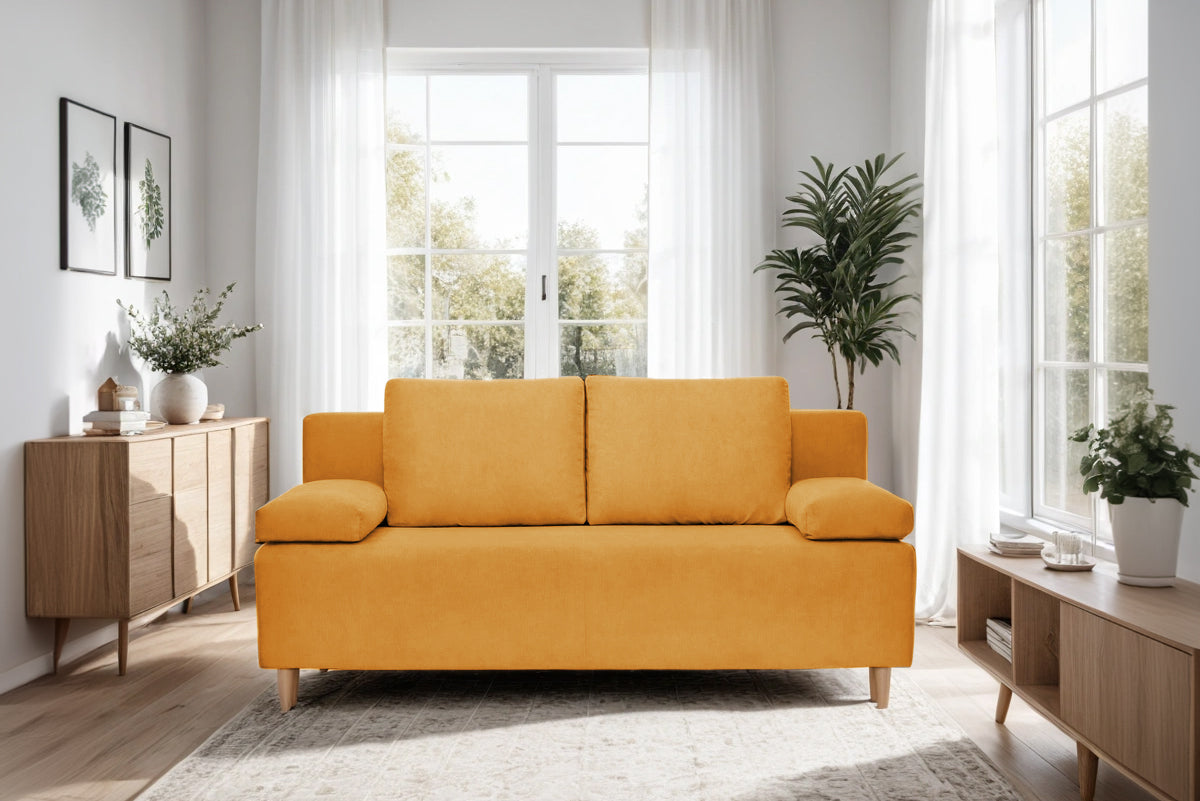 Canapea Extensibila 3 locuri Candy, cu lada de depozitare, 190x95x100cm - Prestigehome.ro - Canapea - Prestige - #color_Galben-Mustar-Fjord