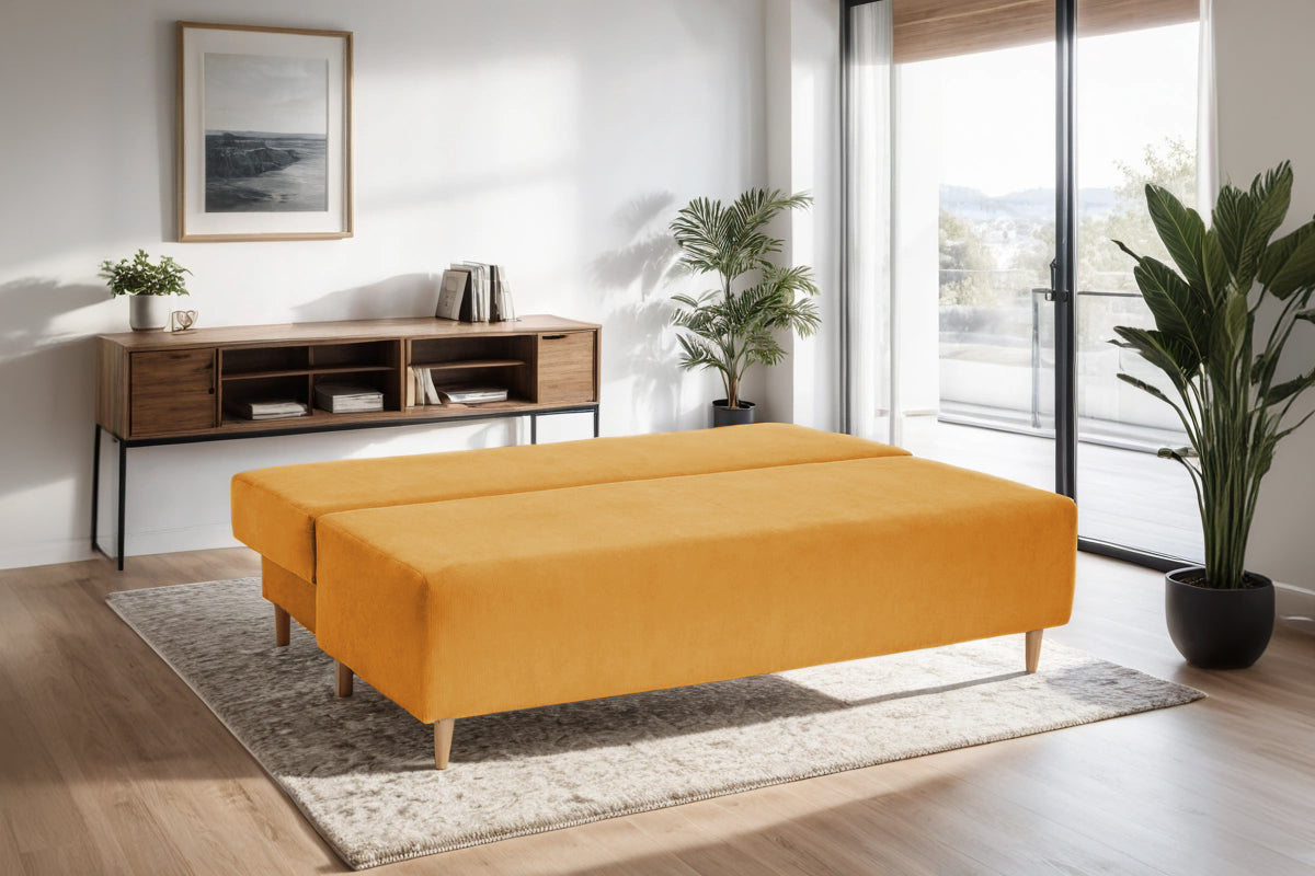 Canapea Extensibila 3 locuri Candy, cu lada de depozitare, 190x95x100cm - Prestigehome.ro - Canapea - Prestige - #color_Galben-Mustar-Fjord