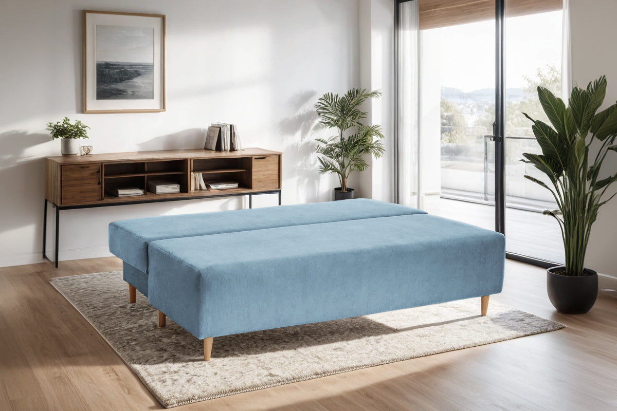 Canapea Extensibila 3 locuri Candy, cu lada de depozitare, 190x95x100cm - Prestigehome.ro - Canapea - Prestige - #color_Albastru-Deschis-Fjord