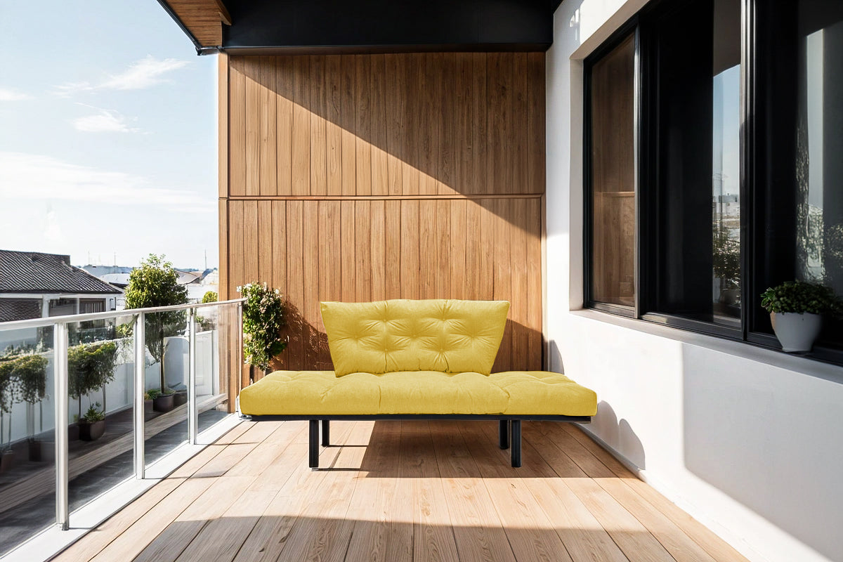 Canapea Extensibila 2 locuri SUNNY, pentru terasa, 155X70X85 cm, prestigehome.ro, Prestige Home, Prestige, balcon, gradina mobila, #color_galben-enjoy