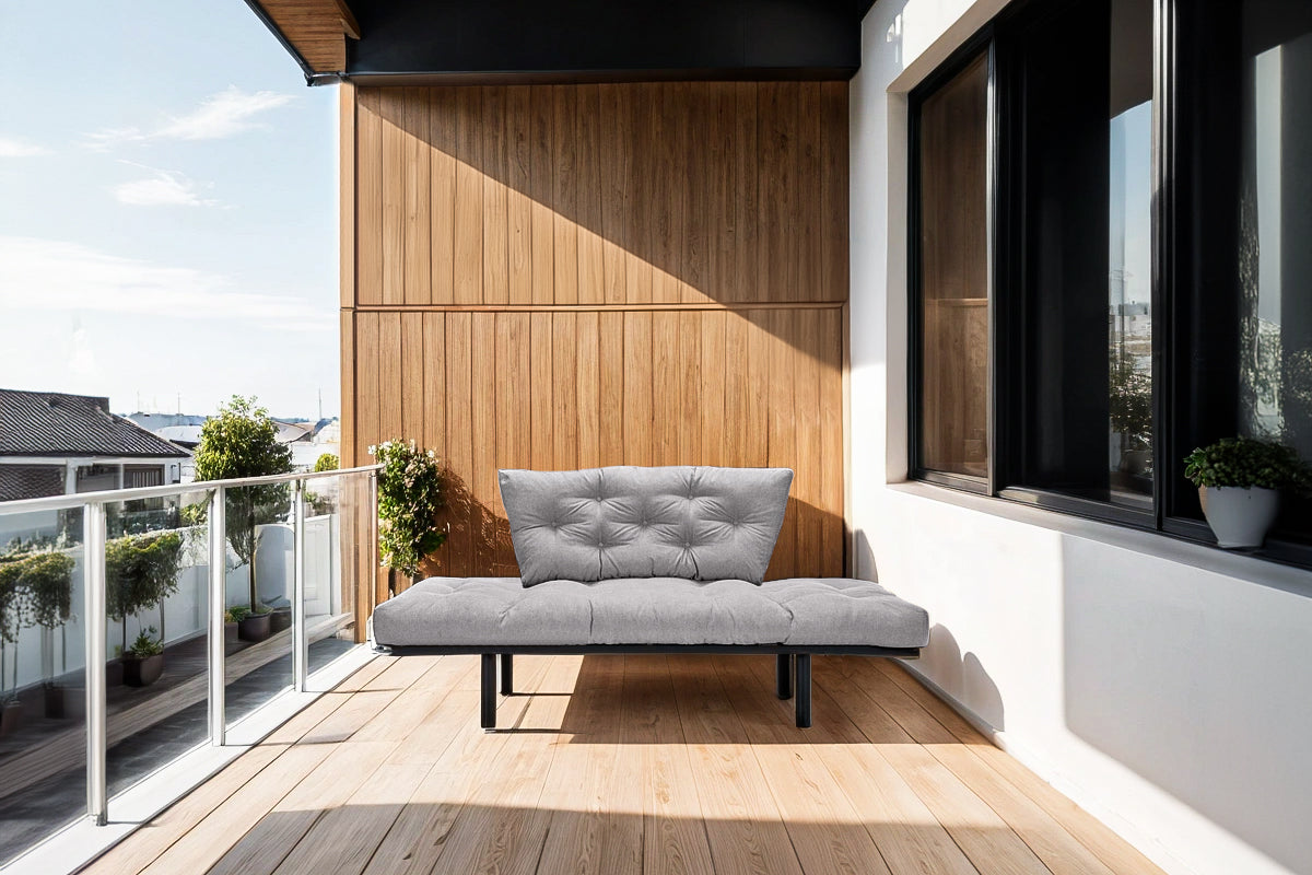 Canapea Extensibila 2 locuri SUNNY, pentru terasa, 155X70X85 cm, prestigehome.ro, Prestige Home, Prestige, balcon, gradina mobila, #color_gri-enjoy