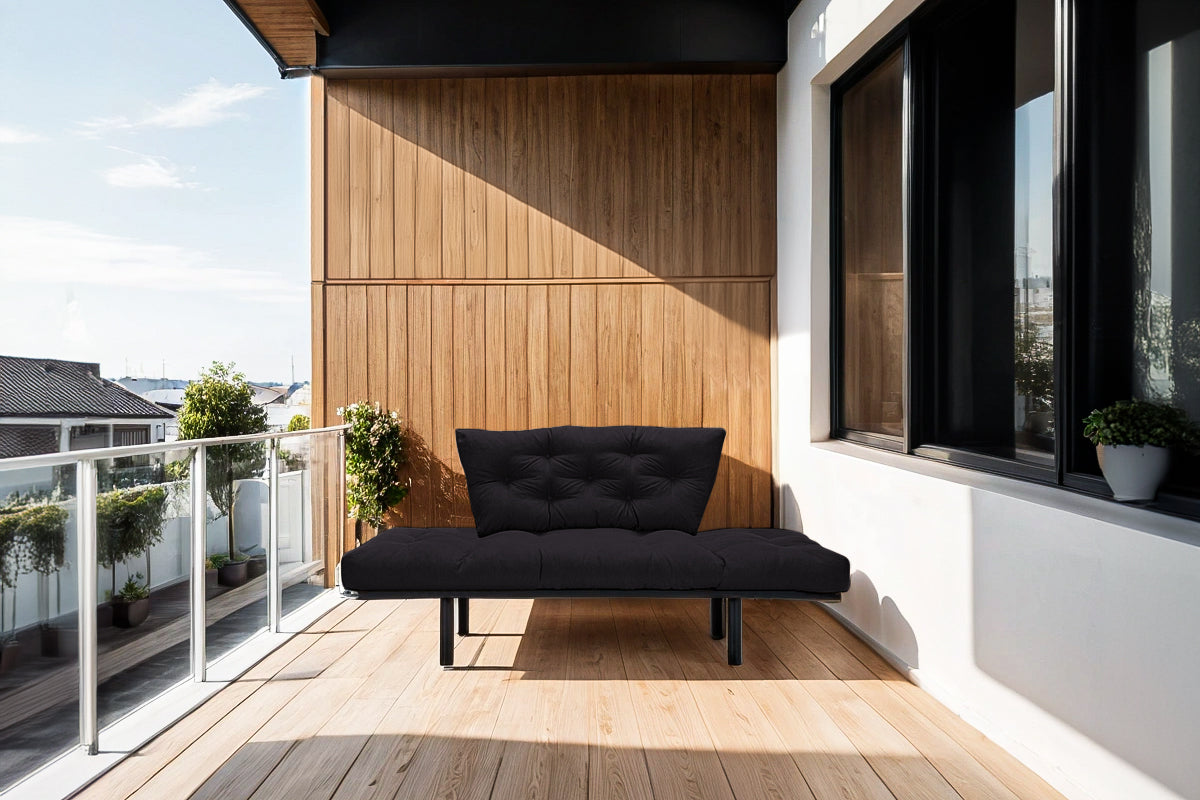 Canapea Extensibila 2 locuri SUNNY, pentru terasa, 155X70X85 cm, prestigehome.ro, Prestige Home, Prestige, balcon, gradina mobila, #color_negru-enjoy