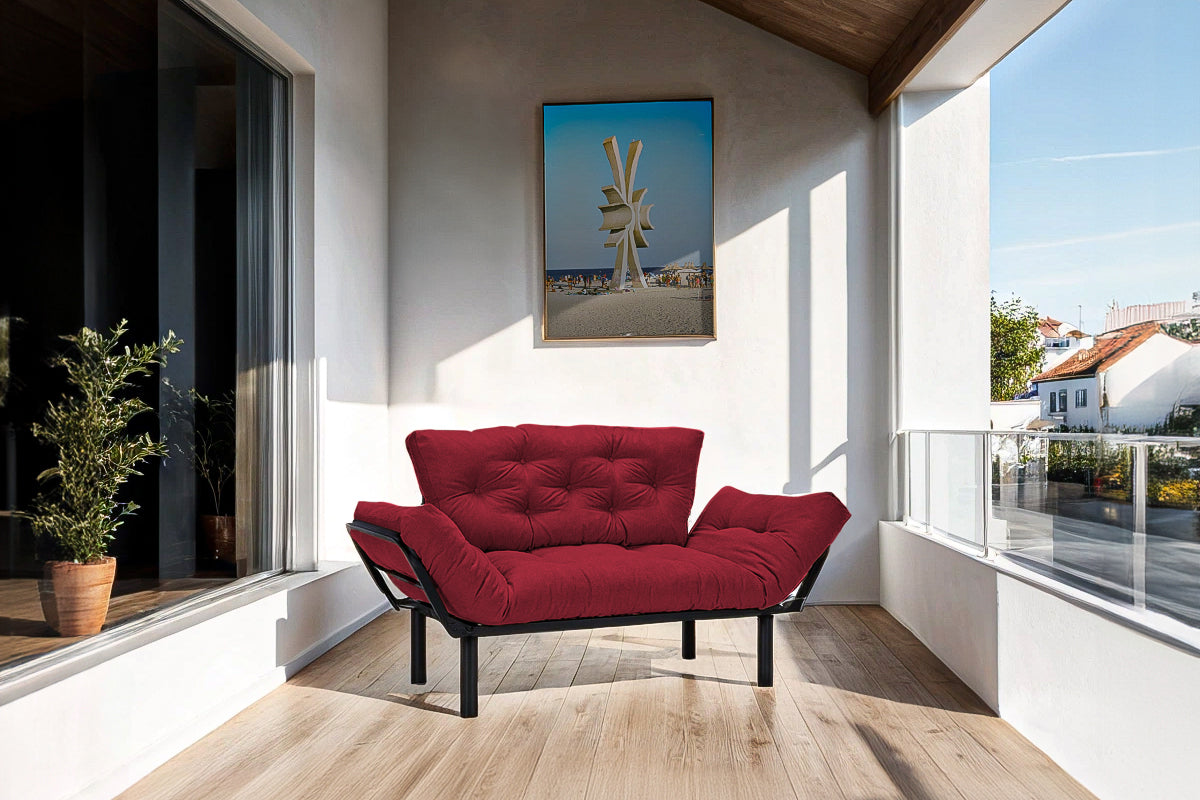 Canapea Extensibila 2 locuri SUNNY, pentru terasa, 155X70X85 cm, prestigehome.ro, Prestige Home, Prestige, balcon, gradina mobila, #color_rosu-enjoy