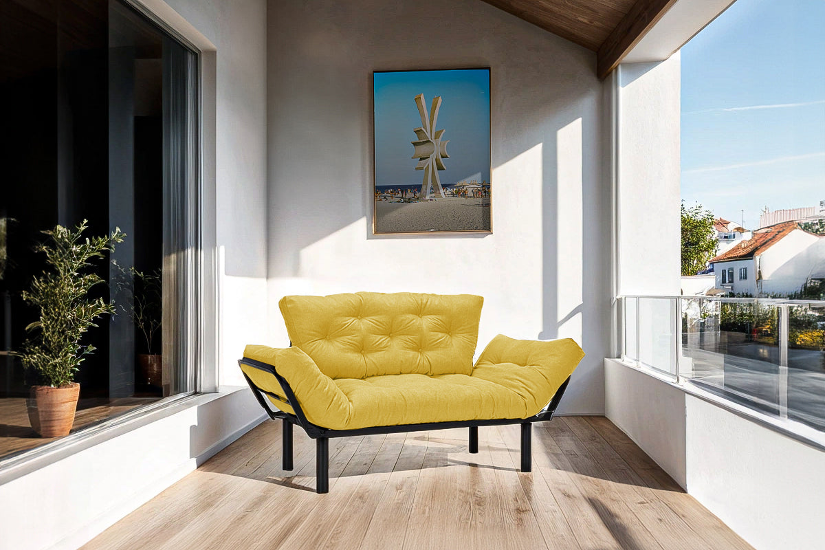 Canapea Extensibila 2 locuri SUNNY, pentru terasa, 155X70X85 cm, prestigehome.ro, Prestige Home, Prestige, balcon, gradina mobila, #color_galben-enjoy