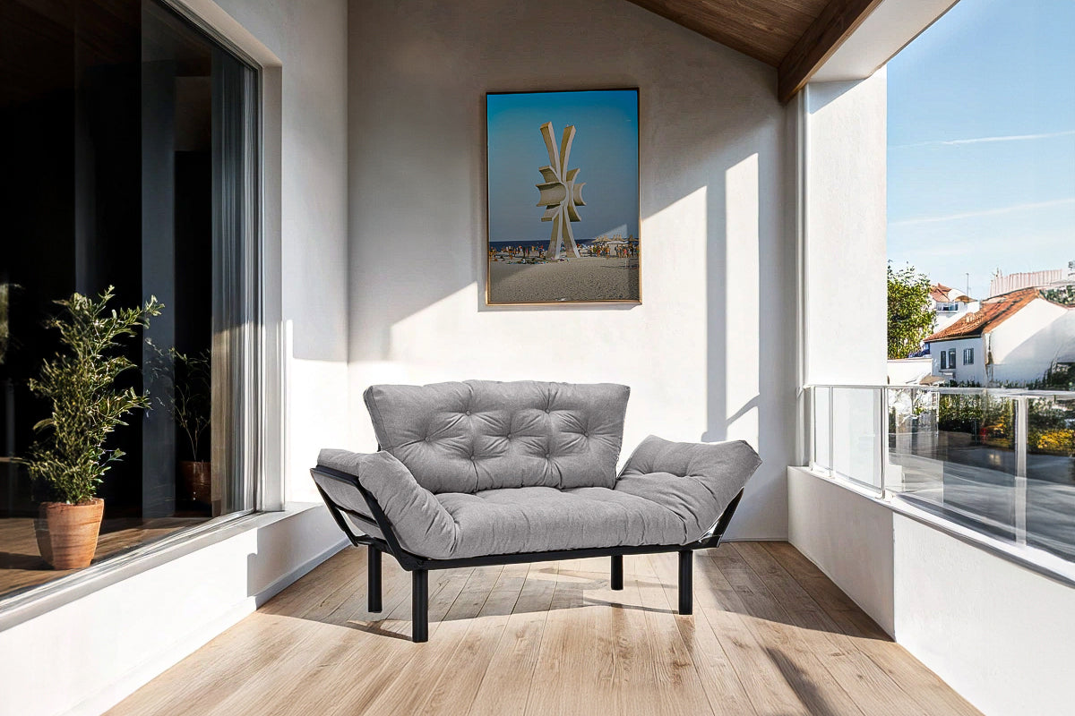 Canapea Extensibila 2 locuri SUNNY, pentru terasa, 155X70X85 cm, prestigehome.ro, Prestige Home, Prestige, balcon, gradina mobila, #color_gri-enjoy