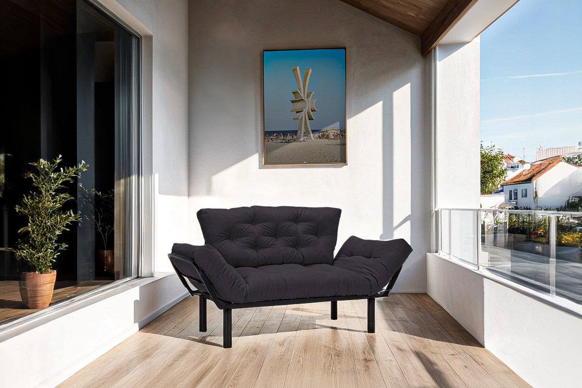 Canapea Extensibila 2 locuri SUNNY, pentru terasa, 155X70X85 cm, prestigehome.ro, Prestige Home, Prestige, balcon, gradina mobila, #color_gri-inchis-enjoy