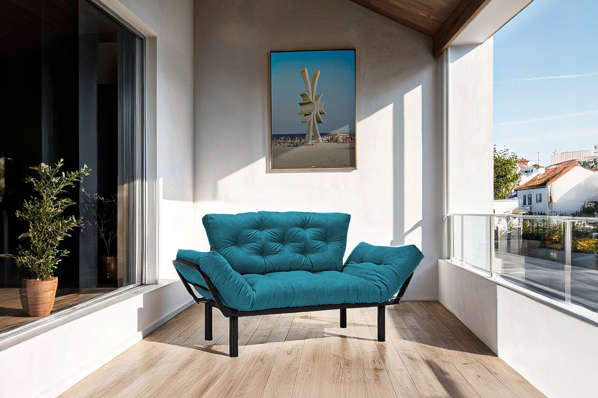 Canapea Extensibila 2 locuri SUNNY, pentru terasa, 155X70X85 cm, prestigehome.ro, Prestige Home, Prestige, balcon, gradina mobila, #color_turcoaz-enjoy