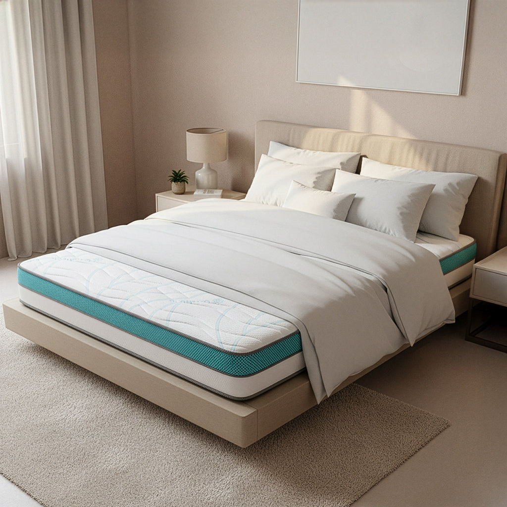 Saltea Ideal Sleep COOLTECH ALOE VERA DUAL, spumă poliuretanică durabilă, spumă High Resilience, husă CoolTech, superortopedică, Grosime 23 cm