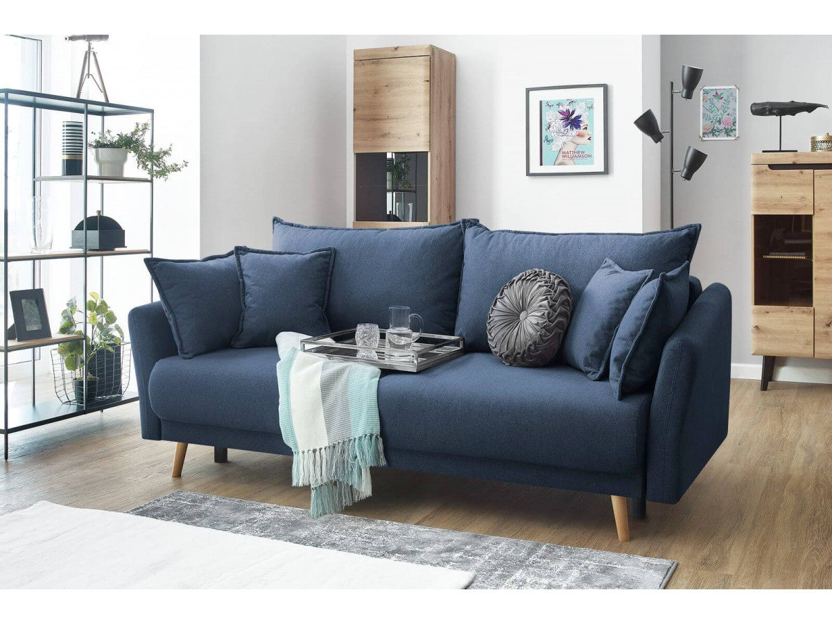 Canapea Extensibilă 3 locuri JULIET, cu ladă de depozitare, 215x88x95 cm - Prestigehome.ro - Canapea - Prestige #color_Albastru-Inchis-Como
