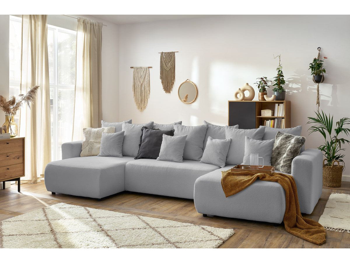 Colțar Panoramic Extensibil LIVIGNO, cu ladă de depozitare, 386x153x95 cm - Prestigehome.ro - Canapea - Prestige #color_Gri-Deschis-Anthology