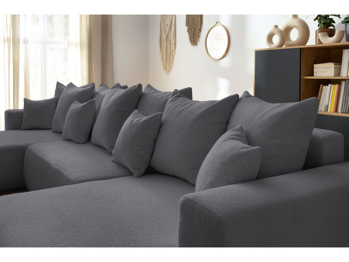 Colțar Panoramic Extensibil LIVIGNO, cu ladă de depozitare, 386x153x95 cm - Prestigehome.ro - Canapea - Prestige #color_Gri-Inchis-Anthology