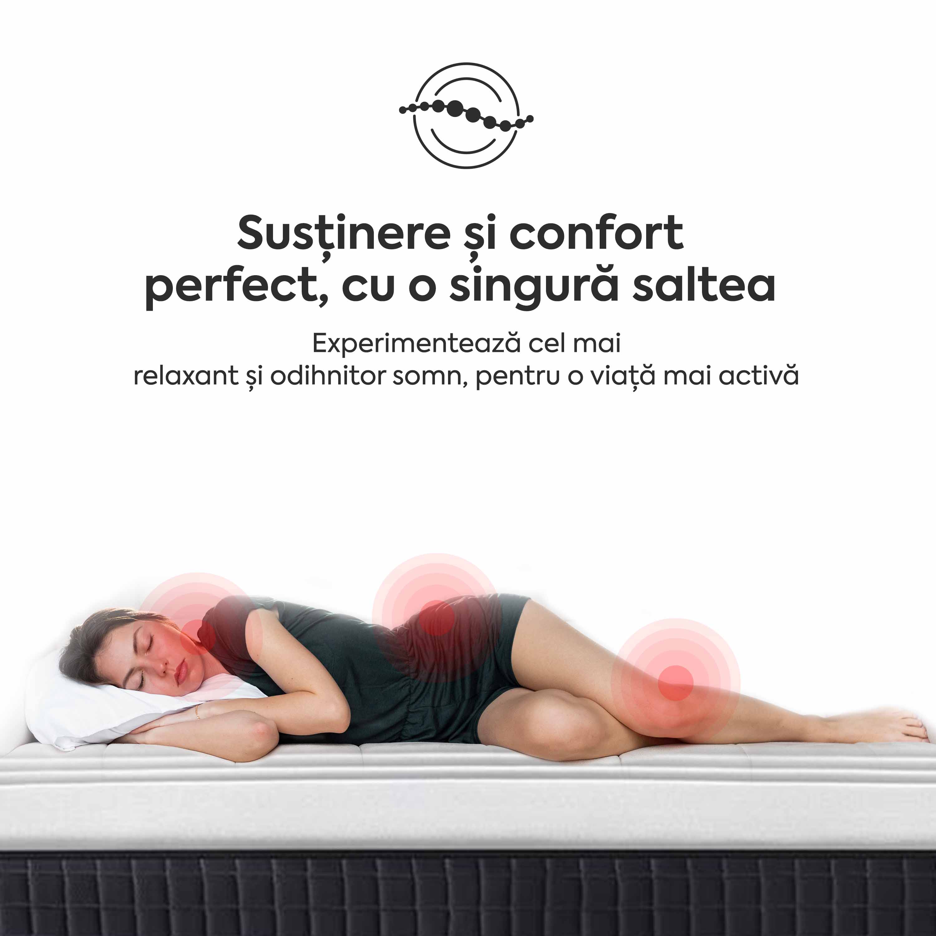 Saltea ORIGINAL, 14+2 Memory, spumă poliuretanică elastică, spumă cu memorie, husă antibacteriană, superortopedică, Grosime 18 cm - Prestige Home